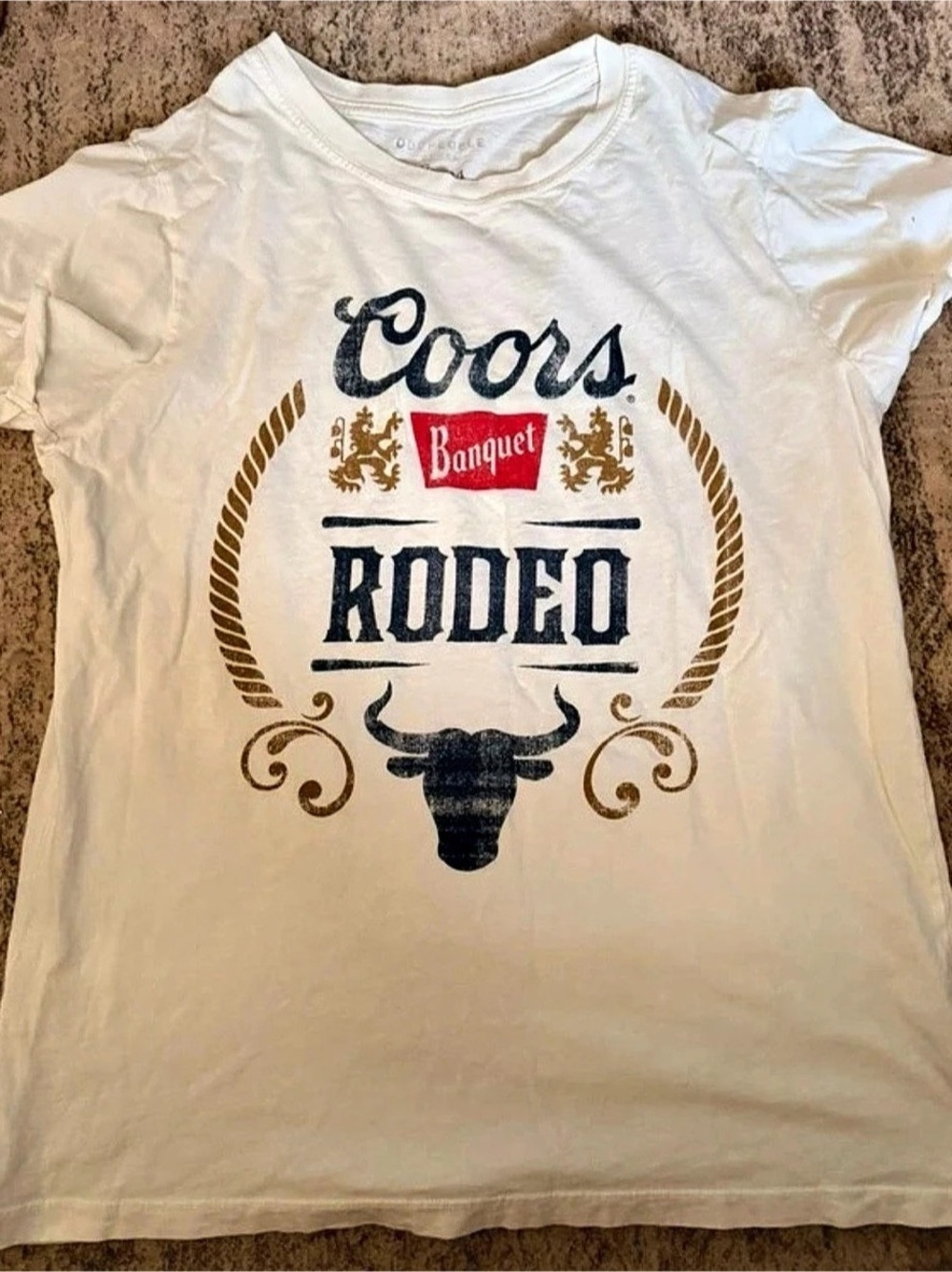 Odd People Coors Banquet Rodeo Graphic Tee in White Size Large